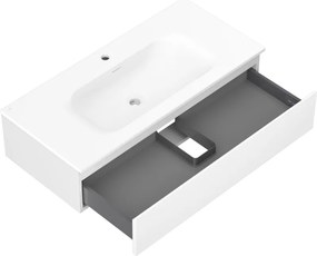 Mexen Orio, kúpeľňová skrinka 100 cm s umývadlom Vela, 1 zásuvka, biela matná, 91A10-10023-1-BF01-W23M01