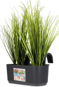 ZÁVESNÝ PLASTOVÝ KVETINÁČ LINE 21X29X19 CM ČIERNA