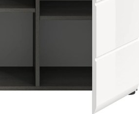 Komoda so zásuvkou Salsa, 120 cm, sivý dub/biely lesk