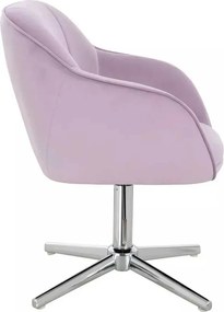 LuxuryForm DESIGN Stolička AVOLA VELUR na striebornom kríži - levanduľa