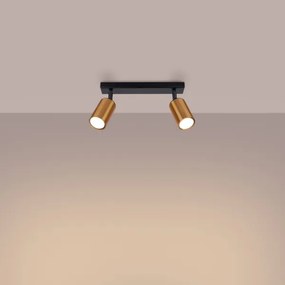 Sollux SL.1375 - Bodové svietidlo WINX 2xGU10/10W/230V čierna/meď