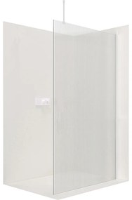 CERANO - Sprchová zástena Walk-in Onyx Top L/P - guľatá vzpera - biela matná, ryhované sklo - 100x200 cm, CER-CER-8050BD1557