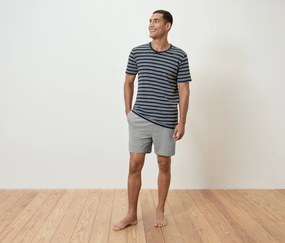 Krátka pyžamová súprava, námornícka modrá/sivá