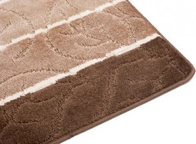 Kúpeľňový koberček MULTI A5019 BROWN CAMEL lístie, hnedý