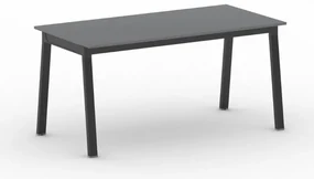 Rokovací kancelársky stôl PRIMO BASIC, 160x80 cm, čierna podnož, grafit