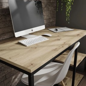 PISACÍ STÔL KARL II ČIERNY / DUB ARTISAN 120 cm