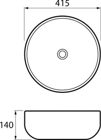 Sapho Sapho, RONDEA keramické umývadlo na dosku priemer 41cm, bianco carrara, AR445BC