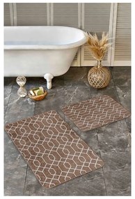 Hnedé zamatové kúpeľňové predložky v súprave 2 ks 60x100 cm – Mila Home