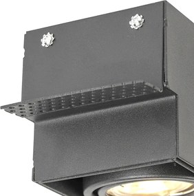 Zápustené bodové svetlo čierne GU10 stmievateľné s naklápaním a otáčaním bez rámu 2-svetlo - Oneon