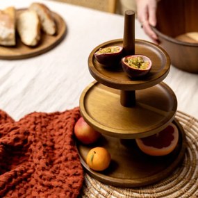 Podnos ACACIA trojposchodový čierny 838687