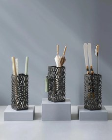 Stojan na dáždniky, držiak na dáždniky, oceľový, čierny