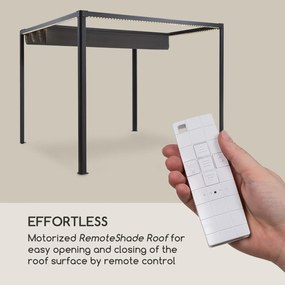Blumfeldt Pantheon RemoteShade Ambient, pergola, motorizovaná strecha, LED svetlo