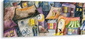Obraz - Daždivý večer (120x50 cm)