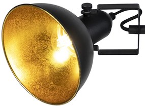 Priemyselná stojaca lampa čierna so zlatom 3-svetlo - Tommy