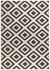 Kusový koberec Twin-Wendeteppiche 103129 schwarz creme – na von aj na doma, 160x230, čiernobiela, chodba / predsieň, Hanse Home