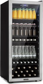 Klarstein Beersafe 7XL, chladnička, 242 l, 5 políc, panoramatické sklenené dvere, nehrdzavejúca oceľ