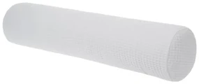 Bellamy Biely bavlnený vankúš v tvare valčeka WAFFLE 13x60 cm