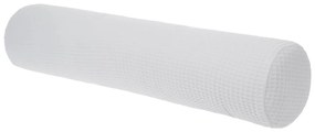 Bellamy Biely bavlnený vankúš v tvare valčeka WAFFLE 13x60 cm