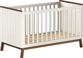 Béžová postieľka z borovicového dreva s odnímateľným bokom/s nastaviteľnou výškou 70x140 cm Sezane – Vipack