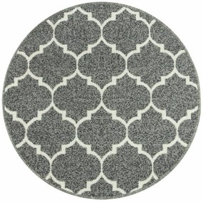 Protišmykový koberec CLOVER svetlosivý kruh