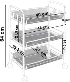 Pojazdný regál HALSEN čierny