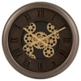 Nástenné hodiny s kovovým rámom a zlatými ozubenými kolieskami Jessamond - Ø 52 * 7 cm