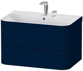 DURAVIT Happy D.2 Plus c-bonded závesná skrinka s nábytkovým umývadlom s dvomi otvormi, 2 zásuvky, 775 x 490 x 480 mm, nočná modrá matná lakovaná, HP4637E9898