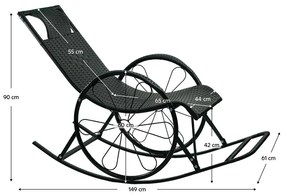 Hojdacie kreslo Rokefeler (ratan + čierna). Vlastná spoľahlivá doprava až k Vám domov. 1119536