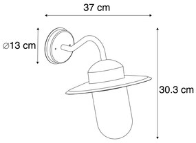 Inteligentná rustikálna nástenná lampa antracit IP44 vrátane wifi E27 - Kansas