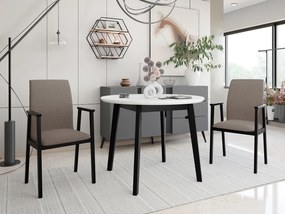 Rozkladací jedálenský stôl s 2 stoličkami - AL25, Morenie: biela/čierna, Poťahové látky: Hygge D20