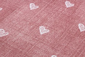 Koberec pre deti HEARTS Jeans, vintage srdce - ružová Veľkosť: 170x230 cm