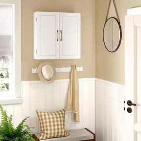 Nástenná skrinka s 2 nastaviteľnými policami, matná biela