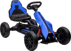 HOMCOM Go-Kart s pedálom a ručnou brzdou, nastaviteľné sedadlo, predné a zadné prevody, EVA kolesá, detské vozidlo Go-Kart pre deti od 3 do 8 rokov, m