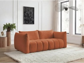 Oranžová pohovka z textílie buklé 234 cm Azra – Bobochic Paris