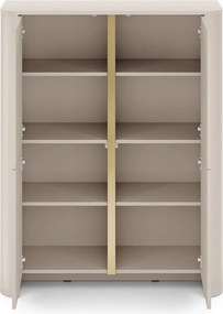 Vysoká komoda Sorrenti 103 cm - kašmírová / zlatá