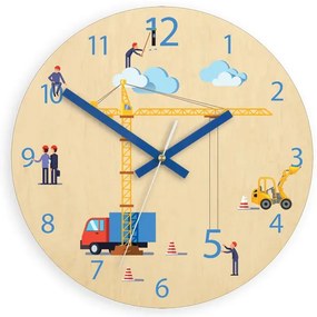 Detské nástenné hodiny Ami Stavenisko 30 cm viacfarebné