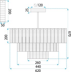 Toolight Toolight, závesné stropné svietidlo 8xE14, APP1677-8CP, zlatá-hnedá, OSW-09312