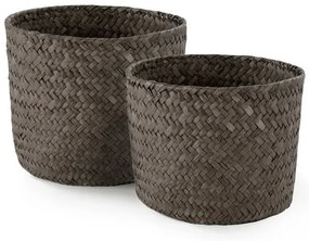 Set pletených košíkov Compactor, 2 ks, tmavo hnedá