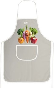 Kuchynská zástera Happy Veggie EMI, sivá