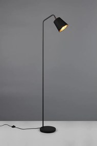 Čierna stojacia lampa s textilným tienidlom (výška 148 cm) Buddy – Reality