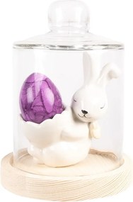 Prírodný drevený podnos so skleneným poklopom - Ø 13*18 cm