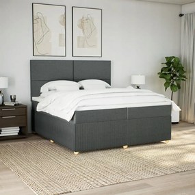 vidaXL Boxspring posteľ s matracom tmavosivá 200x200 cm látka