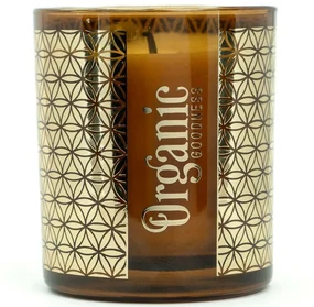 Organická vykurovacia sviečka Frankincense & Myrrh 200 g v skle so zlatou fóliou