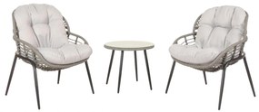 Súprava 2 kresielok a stolíka HWC-N33 - sivá, čalúnenie svetlosivá