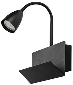 Rabalux 71089 nástenná lampa s odkladacím priestorom Tacito, čierna