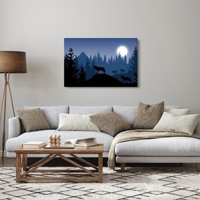 Obraz - Svorka vlkov za splnu (90x60 cm)