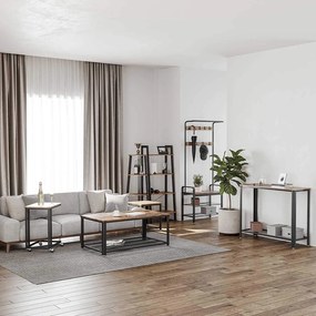 Príručný stolík na kolieskach TAYLOR 50x35cm, rustikálne hnedý