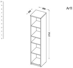 Regál typ AR11 Alishia (biela). Vlastná spoľahlivá doprava až k Vám domov. 1040722