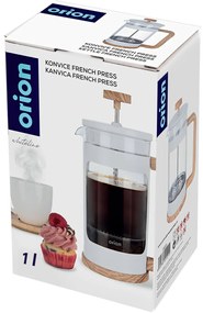 Orion Sklenená kanvica/french press Whiteline 1 l, 1 l