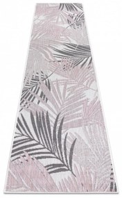 Kusový koberec Palmové listy ružovosivý atyp 60x250cm